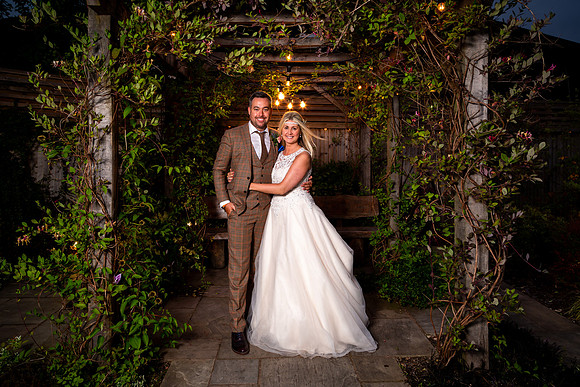Bride & Groom on a summer eve at Owen House Wedding Barn